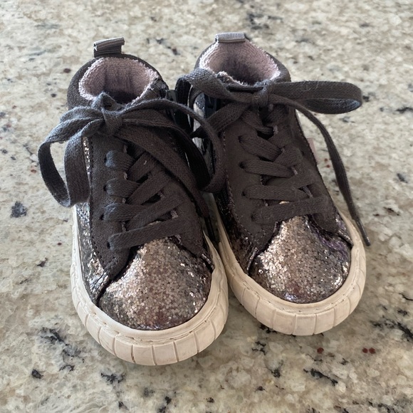 Zara Other - Toddler Zara Zip Hightop Glitter Sneakers Size EU 20 US 4.5 5